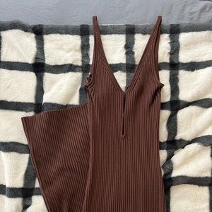 Abercrombie, full length brown sweater dress with slit